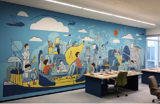 福清办公室墙绘的特点。